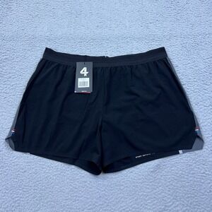 FourLaps‎ Distance Shorts 4" Lined Athletic Quick Dry Stretch Black/Charcoal XL